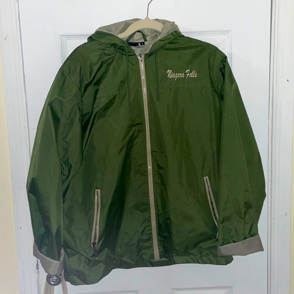 Green Niagara Falls Rain Jacket